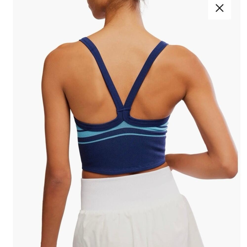 NWOT FP Movement All Clear Stripe Camisole in Midnight Navy Combo SZ XS/S - Picture 2 of 6